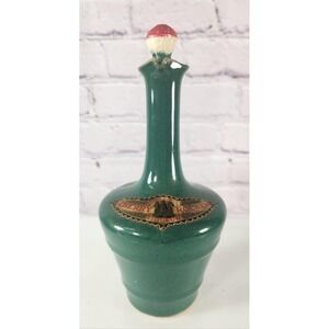 RARE 1960s Green Rocher Cherry Decanter Genie Style Bottle Made In France Empty